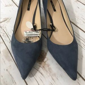 Zara basic dark blue heels
